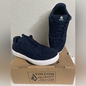 Volcom Evolve Men's Safety Toe Skate Shoe Comp Toe in Navy Suede - Size 12M